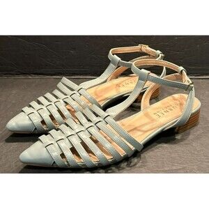 Journee Collection 'Alivia' Bluish Gray Ankle Strap Block Heel Flat Wms Sz 11